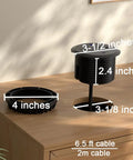 Pretty Slick 3 Inch Desktop Power Grommet 2 Pack With Pd 20W Usb C Fast Charger And 6.5 Foot Cord Black dimensions on a wooden desk.