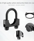 Heavy Duty 1.25 Inch Exhaust Clamps U Bolt Saddle Type Stainless Steel With Anti Corrosion Black Finish close-up details