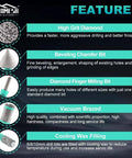 LEKOMESH tile hole saw kit for porcelain with diamond drill bits (6/8/10/35/50/65mm)