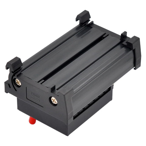 Black Four Channel Toggle Switch Power Distribution Module For DIN Rail Mount With LED On Off Indicators And DC Input Range Three To Thirty Two Volts