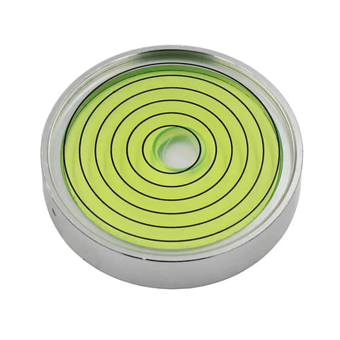 Horizontal Bead Metal Round Universal Spirit Level Bubble Green in White Diameter 25mm-60mm 1Piece(JYF30-6010QQ) top view