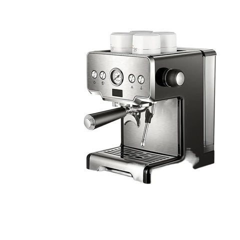 Front view of Home 15 Bar Espresso Machine With Semi Automatic Pump CRM3605 Milk Frother for Espresso and Cappuccino