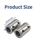 Product size view of Stainless Steel 8mm To 8mm Shaft Coupler 2 Pack, Zero Backlash Rigid Coupler For NEMA 17 Stepper Motors, Lead Screws, CNC Drives, Built For 3D Printers