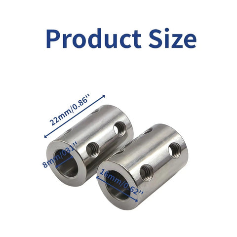 Product size view of Stainless Steel 8mm To 8mm Shaft Coupler 2 Pack, Zero Backlash Rigid Coupler For NEMA 17 Stepper Motors, Lead Screws, CNC Drives, Built For 3D Printers