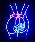 Sexy Woman Neon Sign Wall Light For Home Bar Bedroom Game Room Decor Neon Art Aesthetic Living Room Glow Gift Idea Real Neon Look LED Style Night Light featuring stylized hands tied design.
