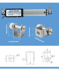 Smooth Operator Telescopic Linear Electric Actuator 24V with mounting brackets and dimensions for installation in tight spaces.