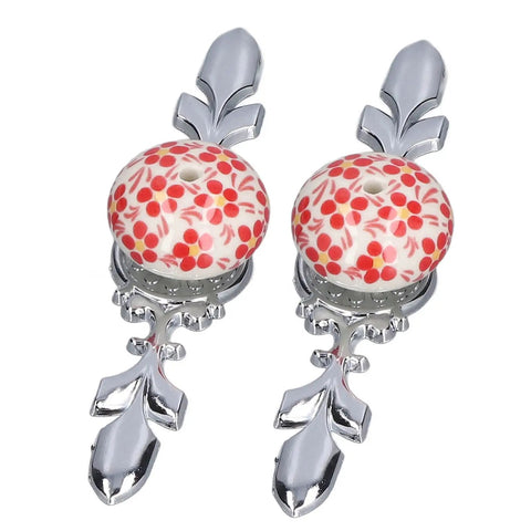 Next Level Blue And White Porcelain Cabinet Handles Featuring Heavy Duty Zinc Alloy Base Two Piece Drawer Set For Bedroom Furniture And Cupboards That Are Straight Up Gorgeous with red floral design.
