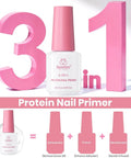 HEMA Free Builder Gel Nail Kit With 3 In 1 Protein Primer, Base Coat, Top Coat, And 3 Pink Milky White Shades bottle image