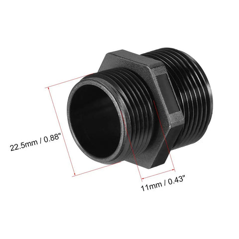 Close-up of Two Hole PG16 Cable Gland Waterproof IP68 Nylon Joint With Adjustable Locknut dimensions 22.5mm and 11mm