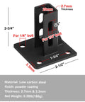Six Piece Black Floor Mount Base Set For 2020 T Slot Aluminum Profiles Floor Flange Anchor Bracket Fits 20x20mm T Slot Profiles Low Carbon Steel Powder Coated Pre Punched Holes For One Quarter Inch Bolts
