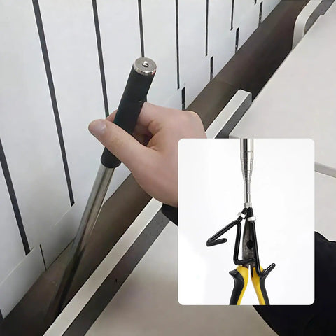 Telescoping Magnetic Pickup Tool With Hook, 72 Inch Reach, Collapses To 13.4 Inches, Stainless Steel Grabber That Lifts Up To 15 Lbs, Great For Wires, Nails, Keys And Small Parts, Pocket Sized And Ready For Ceiling And Floor Cleanup