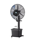 Heavy Duty Industrial Floor Fan With Large Water Mist Sprayer For Backyards Patios And Commercial Spaces Smooth Operation, black fan with water reservoir.