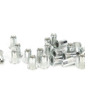 100 Piece Rivet Nuts Kit M3x20 Hollow Thread Inserts Aluminum Alloy Fasteners Hardware For Quick Beefy Riveting In Auto Body Metalworking DIY Projects And Industrial Applications, silver rivet nuts