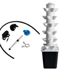 Vertical Hydroponic Tower Garden With 30 Pods And Auto Watering Timer Indoor Smart Garden With Movable Reservoir Soilless Planter