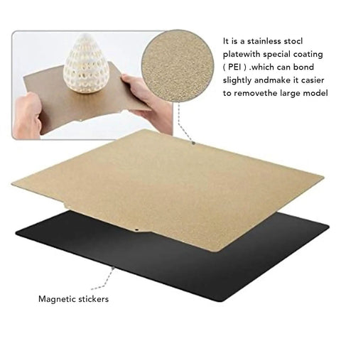 Badass PEI Magnetic Build Plate 200X200MM For 3D Printer Spring Steel Base Double Sided Textured Powder Coated Heated Bed Ultimate Game Changing Upgrade Kit