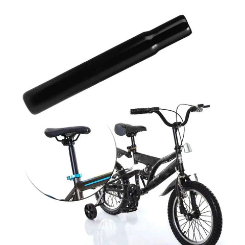 Steel Bicycle Seat Post 25.4mm Diameter 180mm Length Black Kids Bike Seat Post Durable Rust Resistant Waterproof Easy Installation
