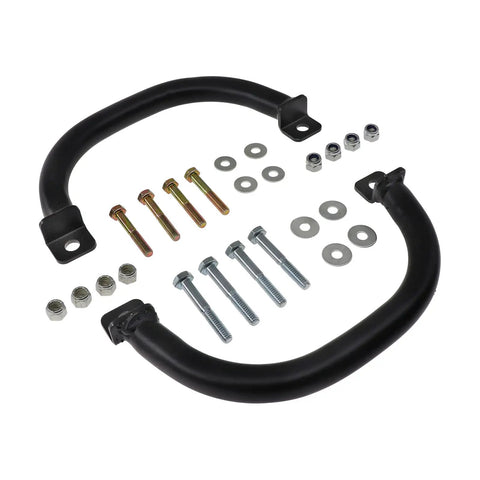 Heavy Duty Golf Cart Grab Handles Pair Fit Club Car Ezgo And Yamaha Lifted Carts featuring black grips and installation bolts.