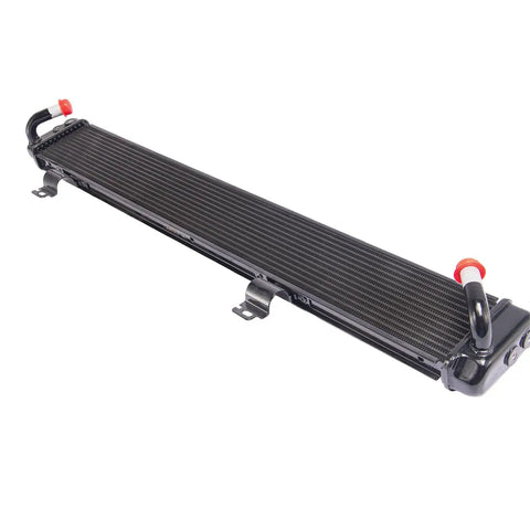 Heavy Duty Aluminum Inverter Motor Radiator For 2007 To 2011 Toyota Camry Hybrid Fhev 2.4L L4 Engine Cooler Upgrade showcasing smooth black finish and secure welds.
