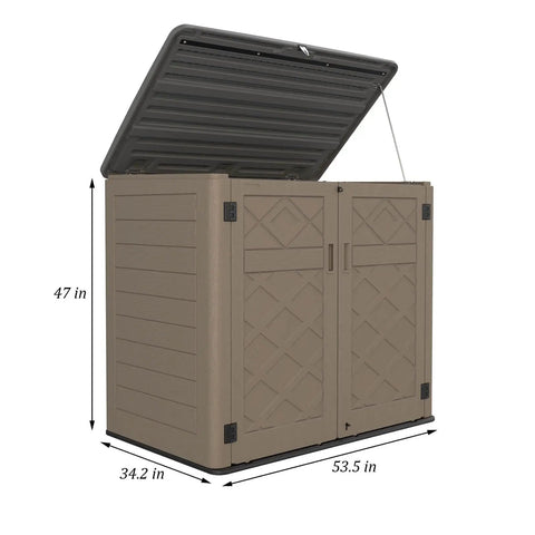 Weatherproof Outdoor Storage Shed Cabinet 48 Cu Ft Extra Large for Bike Lawn Mower Garbage Cans and Garden Gear Waterproof