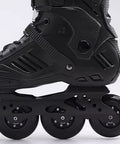 Close-up of inline roller skate with 60mm Inline Skate Wheels 90A Hardness Replacement Pack With Bearings For Indoor And Outdoor Skating