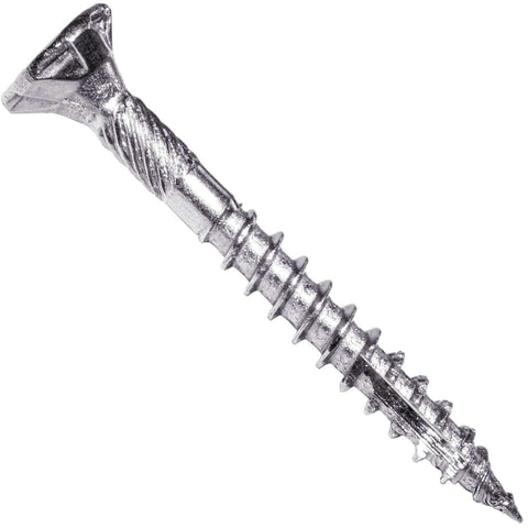 Beefy Eight By One And One Half Inch Silver Star Stainless Steel Wood Screw With Torx Star Drive Head, Grade 305 Stainless