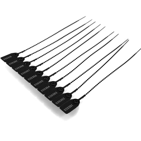 Tamper Evident Plastic Seals With Numbered Zip Ties For Fire Extinguishers And Security Tags, Disposable Self Locking Pull Tite Locks, 250mm, Pack Of 100, Black Super Handy