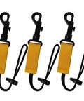 Scuba Diving Lanyard Clips 3 Pack With Durable Nylon Webbing, Adjustable Cord And Slide Locking, visible clips and cords