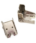 Built Tough 90 Degree Auto Locking Folding Bracket For Tables And Beds Nickel Plated Steel Hinge showing spring mechanism detail.