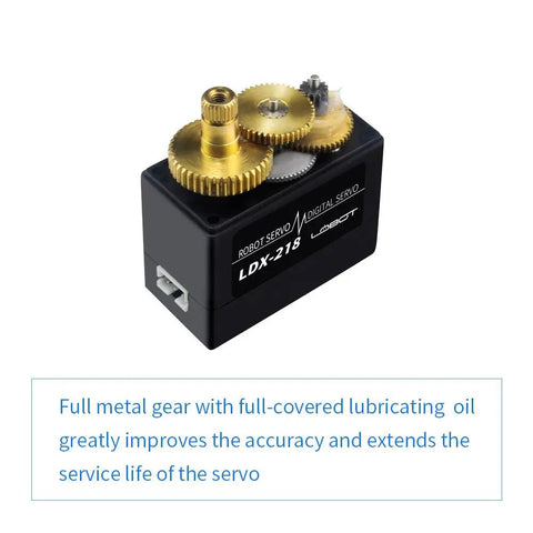 Beefy Heavy Duty Digital Servo With 17Kg High Torque Full Metal Gear Dual Ball Bearings 180 Degree Control for robots shown with gears