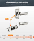 Home Expert concealed 1/2-in overlay soft-close cabinet hinge, satin nickel stainless steel