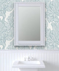 Premium Neutral Tropical Textured Vinyl Wallpaper Hella Durable Commercial Grade Wallcovering Custom Printed Paste Finish with mirror.