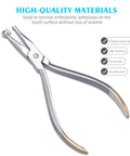 Pro Grade Orthodontic Adhesive Remover Pliers For Braces No Fuss Cement Bonding Removal Tool With Ergonomic Grip Rounded Edges Medical Grade Stainless Steel Durable Dental Tool For Fast Glue Bond Cleanup, stainless steel