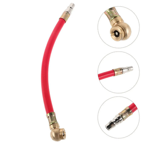 Vibrant Red Rubber Air Pump Hose Coupler For Motorcycle And Ebike Tire Inflation With Copper Valve For Fast Fixes 1-piece