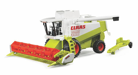 Claas Lexion 480 Combine Harvester Toy with realistic moving header and detachable mowing device on white background