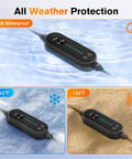 Plug And Play Portable EV Charger Level 1 And 2 With 21 Foot Cable Nema 14 50P Nacs Connector For Tesla Models 3 Y S X showing all weather protection features.