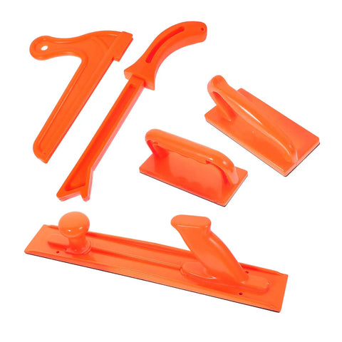 Table Saw Push Block And Push Stick Set For Woodworking With Soft Rubber Pads Easy To Use Router Tool Combo, bright orange
