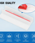 Heavy Duty Sliding Shower Door Bottom Guide Track Smooth Gliding Plastic Runner For Top Hung Bathroom Frames 5 8 Channel Replacement 2 Pack close-up view showing red channel and white plastic