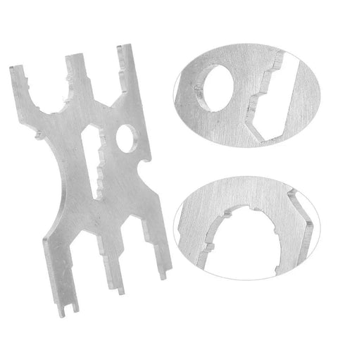 Stainless Steel Scuba Diving All In One Multi Tool Kit With Regulator Repair Gear For Underwater Adventures And Quick Fixes, geometric design.