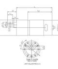 Technical diagram of JGB37540B 12V DC Gear Electronic Starter with encoder disk and metal gearbox.