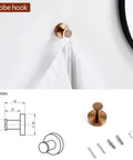 Stainless Steel Bathroom Accessories Set With Towel Bar Towel Ring Toilet Paper Holder And Hooks In SUS 304 Brushed Brass Finish robe hook image