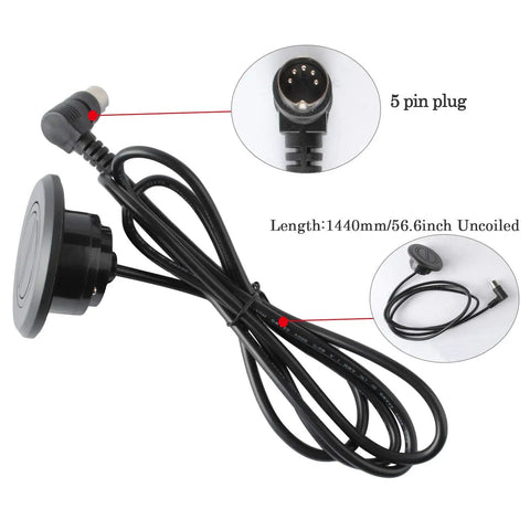 Durable 2 Button 5 Pin Power Recliner Hand Control Replacement With 90 Degree Plug For Tight Spaces Ergonomic Lift Chair Remote Space Saving Angled Connector Universal Compatibility ABS Plastic Built To Last, black 56.6-inch cord