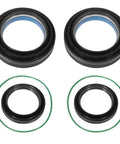 Straight Shot Heavy Duty Front Axle Vacuum Knuckle And Tube Seal Kit For 1998 To 2004 Ford F250 F350 F450 F550 Excursion Dana Fifty Sixty with oil seals and O-rings.