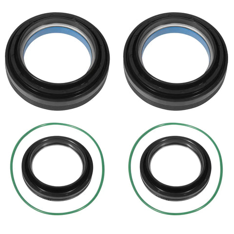 Straight Shot Heavy Duty Front Axle Vacuum Knuckle And Tube Seal Kit For 1998 To 2004 Ford F250 F350 F450 F550 Excursion Dana Fifty Sixty with oil seals and O-rings.
