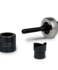 Heavy Duty Pro Grade Three Quarters Inch Knockout Punch Kit With Manual Draw Stud components, includes punch and draw stud.