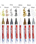 Ten colored tile grout pens including 'Five Pack Grout Pen Fixer To Renew Tile Lines And Restore Tile Walls And Floors In Bathrooms And Kitchens Fawn Color Waterproof Ink'