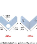 Rock Solid L Shaped Corner Brace Brackets 30 Pack 35x13mm steel with dimensions for furniture support and picture framing.