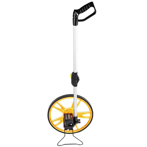 FTVOGUE Distance Measuring Wheel, Foldable Measuring Wheel, Mechanical Counter 0 to 9999.9 M 12.6 in, yellow wheel, portable design.