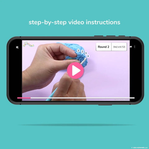 Video instructions for Bluebird Crochet Kit For Beginners With Pre Started Magic Loops Yarn Crochet Hook Starter Hooks