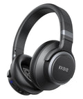 Black over ear wireless headphones with active noise cancelling and 70 hours playtime Bluetooth with microphone transparency mode