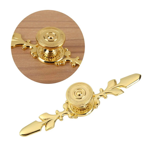 Vintage Pull Handle Door Knob Back Plate For Cabinets, Dressers, Wardrobes, Closets, And Cupboards, Zinc Alloy Golden Finish